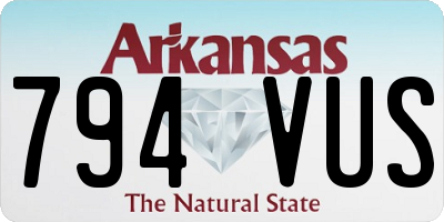 AR license plate 794VUS