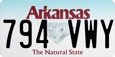 AR license plate 794VWY