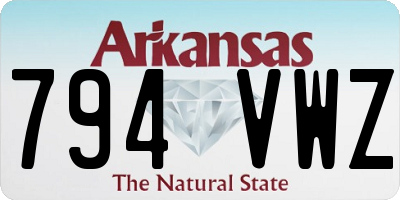 AR license plate 794VWZ