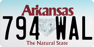 AR license plate 794WAL