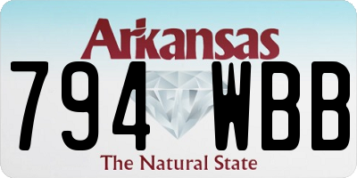 AR license plate 794WBB