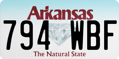AR license plate 794WBF