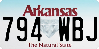AR license plate 794WBJ