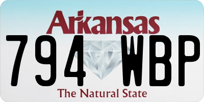 AR license plate 794WBP