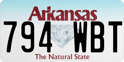 AR license plate 794WBT