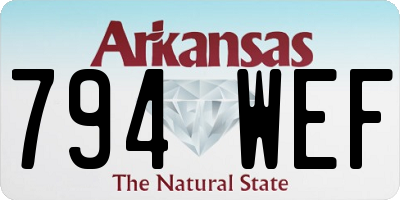 AR license plate 794WEF