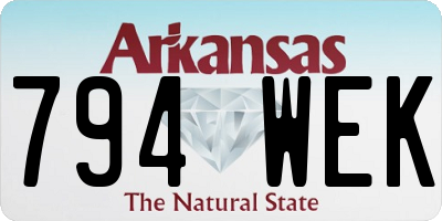 AR license plate 794WEK