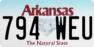 AR license plate 794WEU