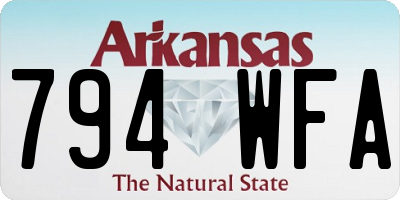 AR license plate 794WFA