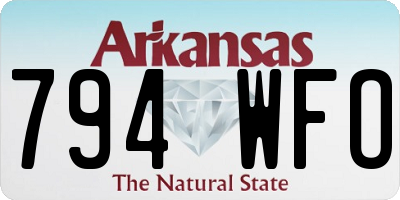 AR license plate 794WFO