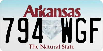 AR license plate 794WGF
