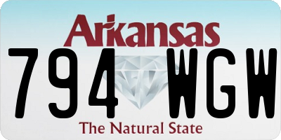 AR license plate 794WGW