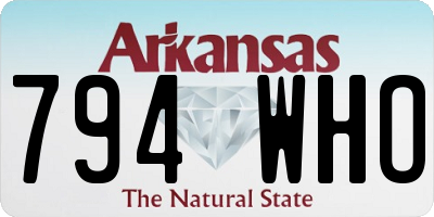 AR license plate 794WHO