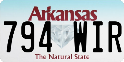 AR license plate 794WIR