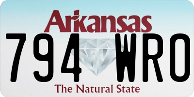 AR license plate 794WRO