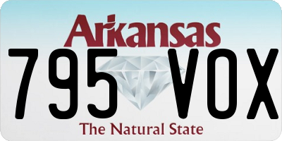 AR license plate 795VOX