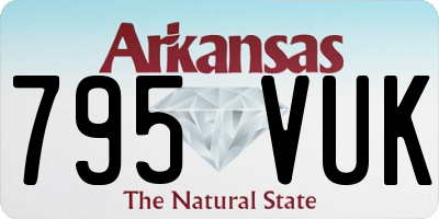 AR license plate 795VUK