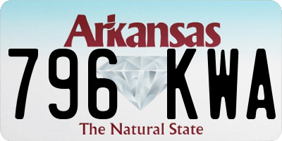 AR license plate 796KWA