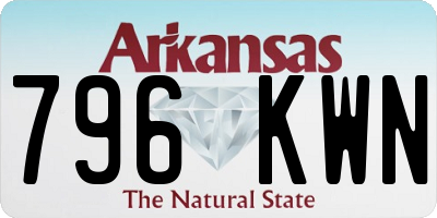 AR license plate 796KWN
