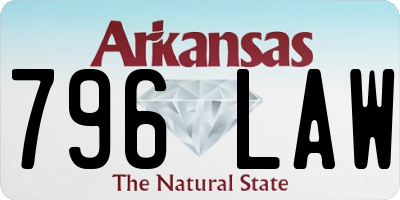 AR license plate 796LAW