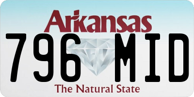 AR license plate 796MID