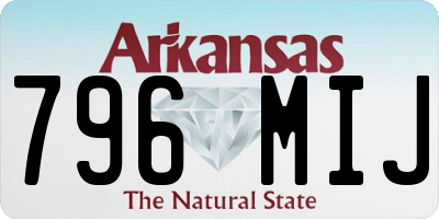 AR license plate 796MIJ