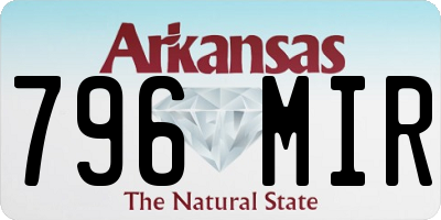 AR license plate 796MIR