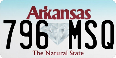 AR license plate 796MSQ