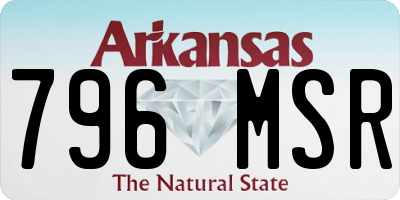 AR license plate 796MSR