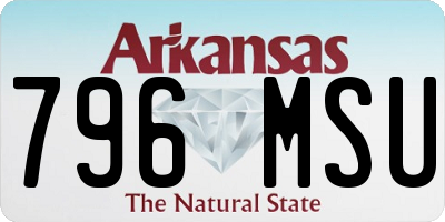AR license plate 796MSU