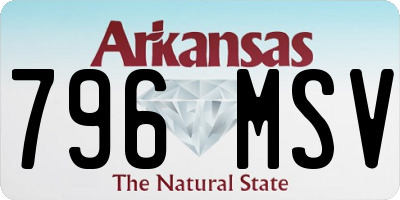 AR license plate 796MSV
