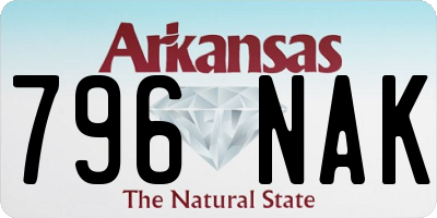 AR license plate 796NAK