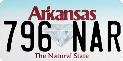 AR license plate 796NAR