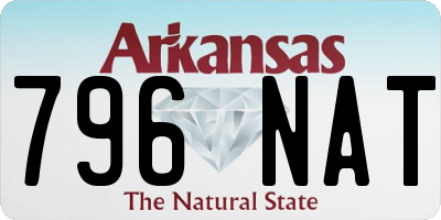 AR license plate 796NAT