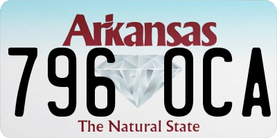 AR license plate 796OCA