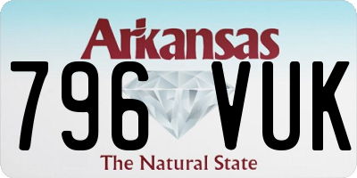 AR license plate 796VUK