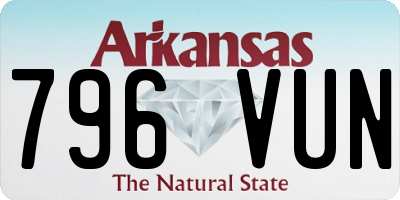 AR license plate 796VUN