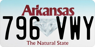 AR license plate 796VWY