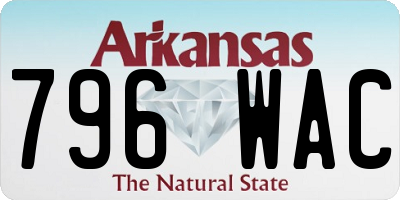 AR license plate 796WAC