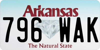 AR license plate 796WAK