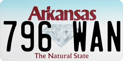 AR license plate 796WAN
