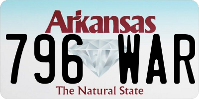 AR license plate 796WAR