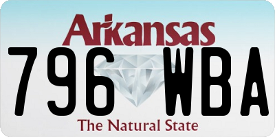 AR license plate 796WBA
