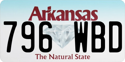 AR license plate 796WBD