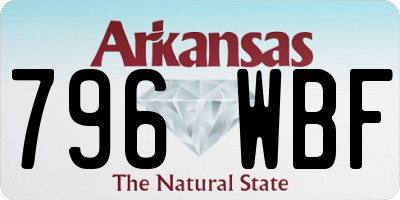 AR license plate 796WBF