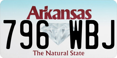 AR license plate 796WBJ