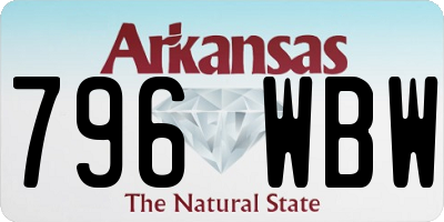 AR license plate 796WBW