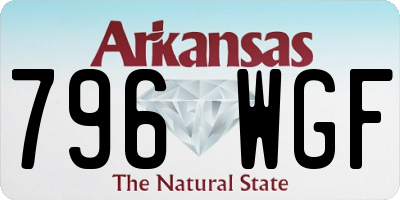 AR license plate 796WGF