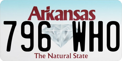 AR license plate 796WHO