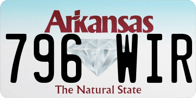 AR license plate 796WIR